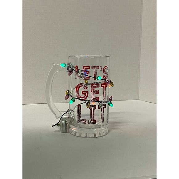 Bigmouth16 oz BEER MUG "Let's Get Lit", Light Up Holidays, Really Lights Up ! - Picture 3 of 12